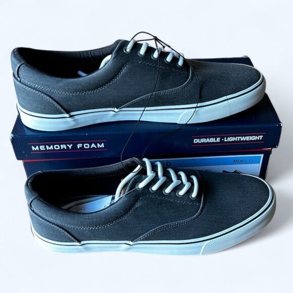 Izod Rangley Men's Lace Up Casual Canvas shoe Memory Foam Gray size 13 - Picture 6 of 9